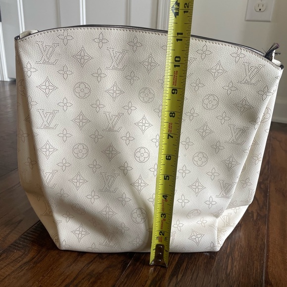 White Monogram Perforated Leather Shoulder Bag - Picture 10 of 14